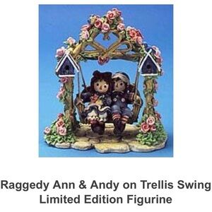 Raggedy Ann & Andy Trellis Swing Figurine